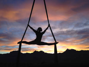 Silhouette Woman Yoga Wallpaper