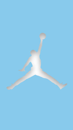 Silver Air Jordan Blue Background Wallpaper