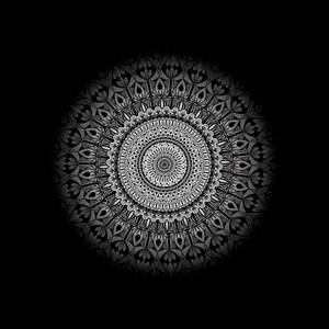 Silver Circle Tribal Black Pattern Wallpaper