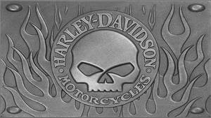 Silver Haley Davidson Motorcycle Emblem Wallpaper