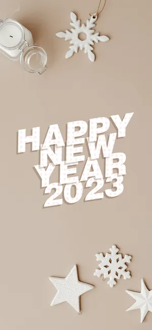 Silver Happy New Year 2023 Flat Lay Wallpaper
