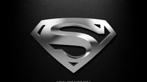 Silver Superman Logo In Black Wallpaper