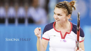 Simona Halep Doing Fist Pump Wallpaper