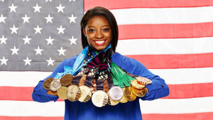 Simone Biles Medals Wallpaper