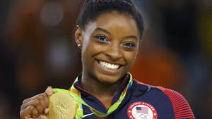 Simone Biles Winning Smile Wallpaper