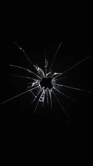 Simple Black Ipad With Broken Glass Wallpaper
