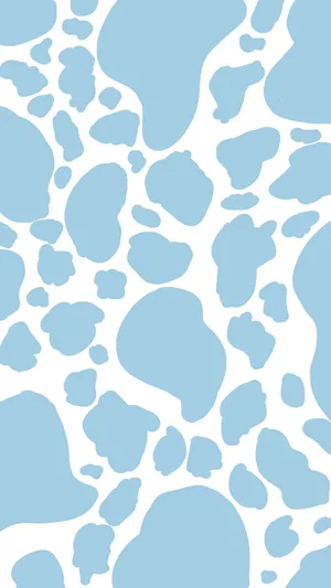 Simple Blue Aesthetic Cow Print Wallpaper