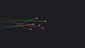 Simple Clean Colorful Trailing Airplanes Wallpaper
