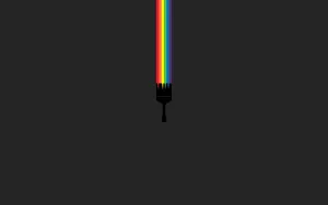 Simple Clean Rainbow Paintbrush Wallpaper