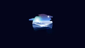 Simple Clean Starry Mountain Range Wallpaper