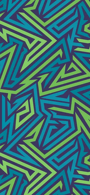 Simple Green And Blue Abstract Geometric Phone Wallpaper