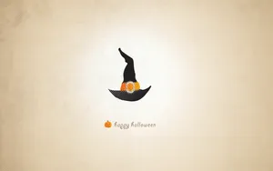 Simple Happy Halloween Witch Hat Wallpaper