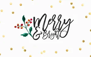 Simple Merry And Bright Christmas Greeting Ipad Wallpaper
