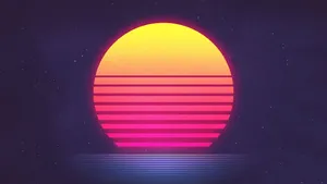 Simple Moon Outrun Wallpaper
