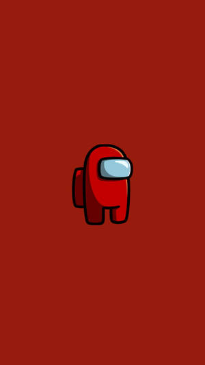 Simple Red Crewmate Among Us Iphone Wallpaper