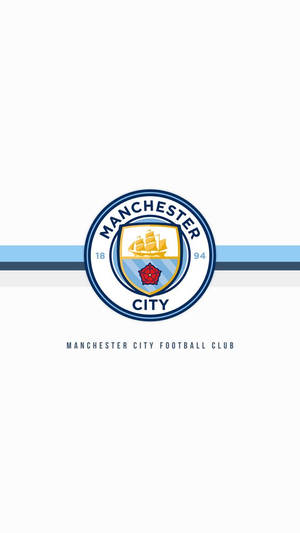 Simple White Manchester City Logo Phone Wallpaper