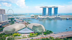 Singapore's Stunning Marina Bay At Sunset Wallpaper