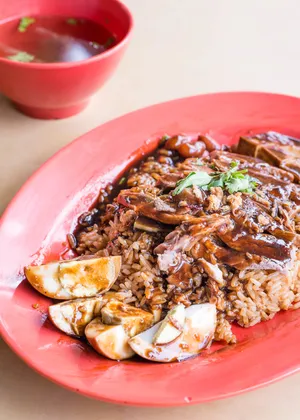 Singaporean Duck Rice Beautiful Plating Wallpaper