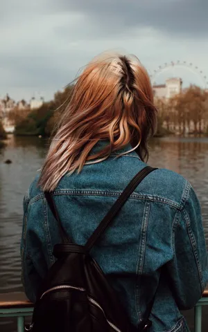 Single Girl At River Thames Wallpaper