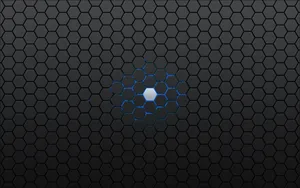 Single White Hexagon With Blue Light Wallpaper