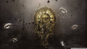 Sinking Gold Pocket Watch Time Wallpaper