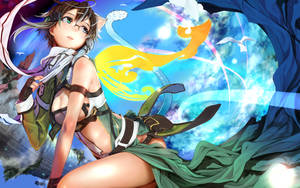 Sinon On A Windy Day In Sword Art Online Wallpaper