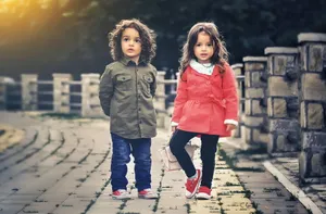 Sister Brother Concrete Fence Wallpaper