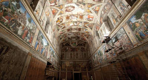 Sistine Chapel Darkened Wallpaper