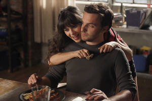 Sitcom New Girl's Couple Jess And Nick Wallpaper