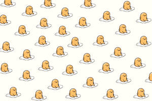 Sitting Gudetama Pattern Wallpaper