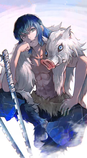 Sitting Inosuke Pfp Wallpaper