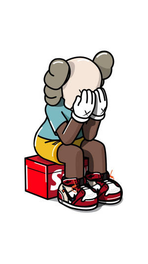 Sitting Sad Kaws Wallpaper