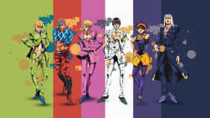 Six Golden Wind In Jojo Manga Wallpaper