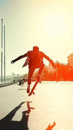 Skater At Open Space Skateboard Iphone Wallpaper