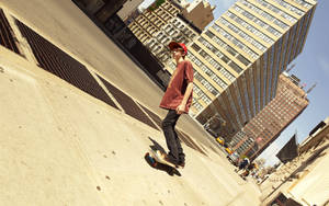 Skater Boy Slant Trick Wallpaper