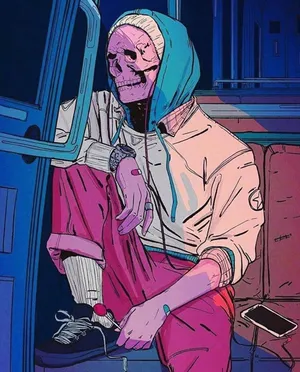 Skeleton Alt Aesthetic Wallpaper