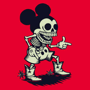 Skeleton Mickey Cartoon Pfp Wallpaper