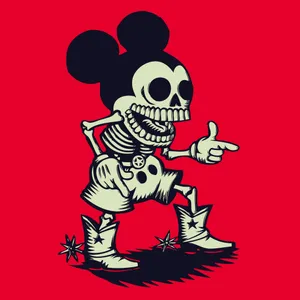 Skeleton Mickey Cartoon Pfp Wallpaper