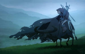 Skeleton Riding A Buffalo Wallpaper