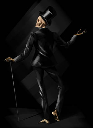 Skeleton With Top Hat Wallpaper