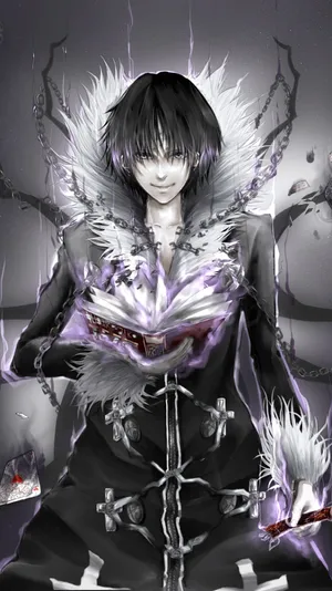 Sketch Of Chrollo From Hunter X Hunter Iphone Wallpaper