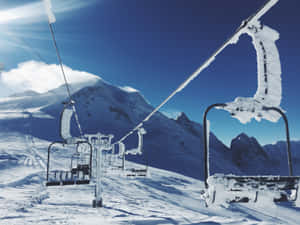 Ski Mountain And Lift Wallpaper