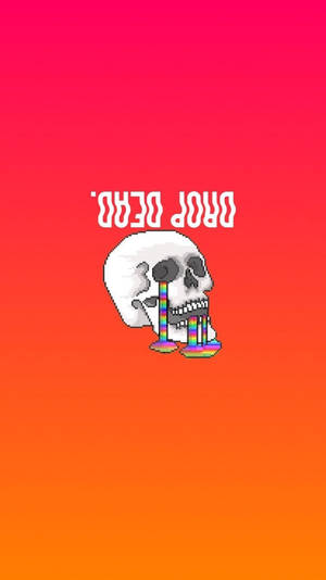 Skull Aesthetic Words Wallpaper