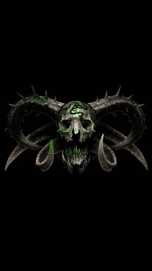 Skull And Crossbones With Long Horns Wallpaper