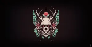 Skull And Crossbones With Roses Wallpaper