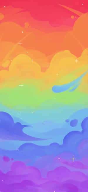 Sky Covered In Aesthetic Rainbow Mobile Wallpaper