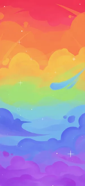 Sky Covered In Aesthetic Rainbow Mobile Wallpaper