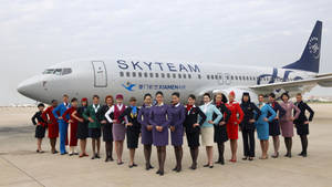 Sky Team Xiamen Air Flight Attendant Wallpaper