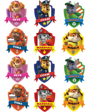 Skye Paw Patrol Badge Logo Collection Wallpaper