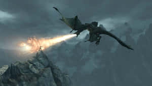 Skyrim Dragon Spewed Fire Desktop Wallpaper